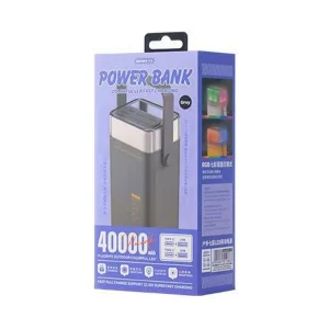 REMAX RPP-596 40000mAh Fast Charging Power Bank 20W 22.5W Outdoor Battery with RGB LED Lighting