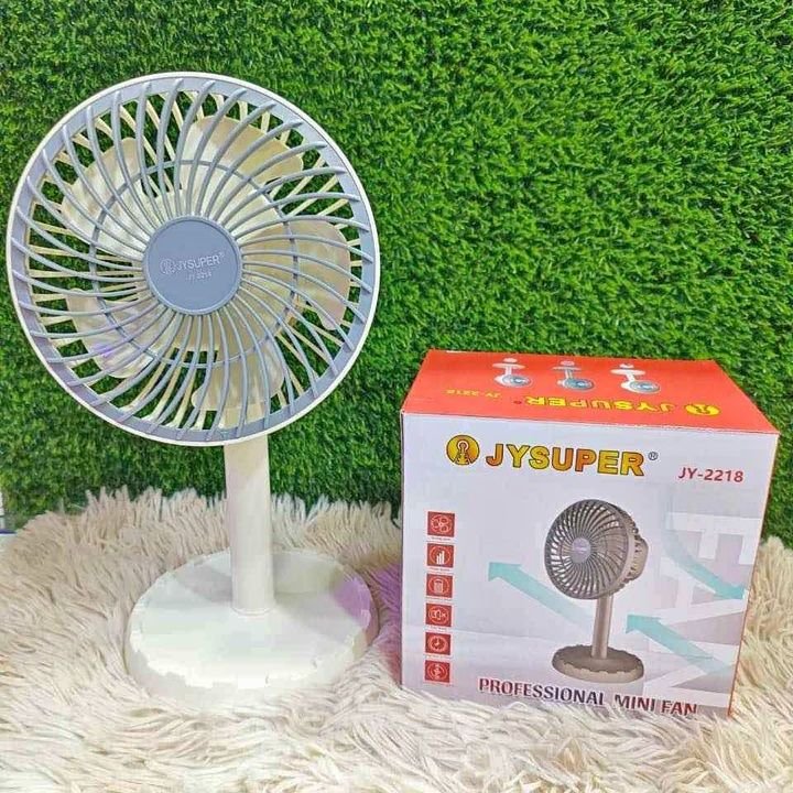 JYSUPER JY-2218 AC/DC Rechargeable 4000mAh Mini Desk Fan – Random Color