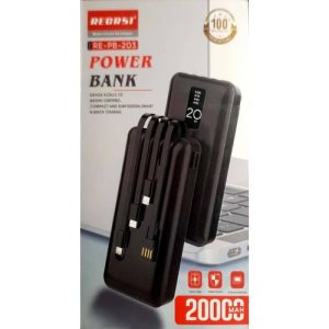 RECRSI RE-PB-203 Quick Charge LED Power Bank - 20000mah - Black