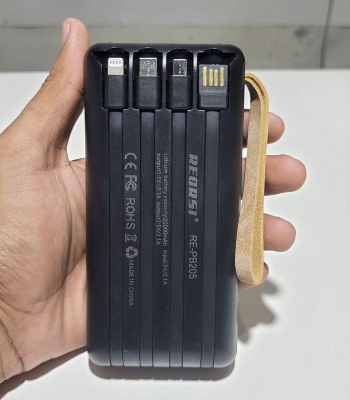RECRSI RE-PB-203 Quick Charge LED Power Bank - 20000mah - Black - Image 3