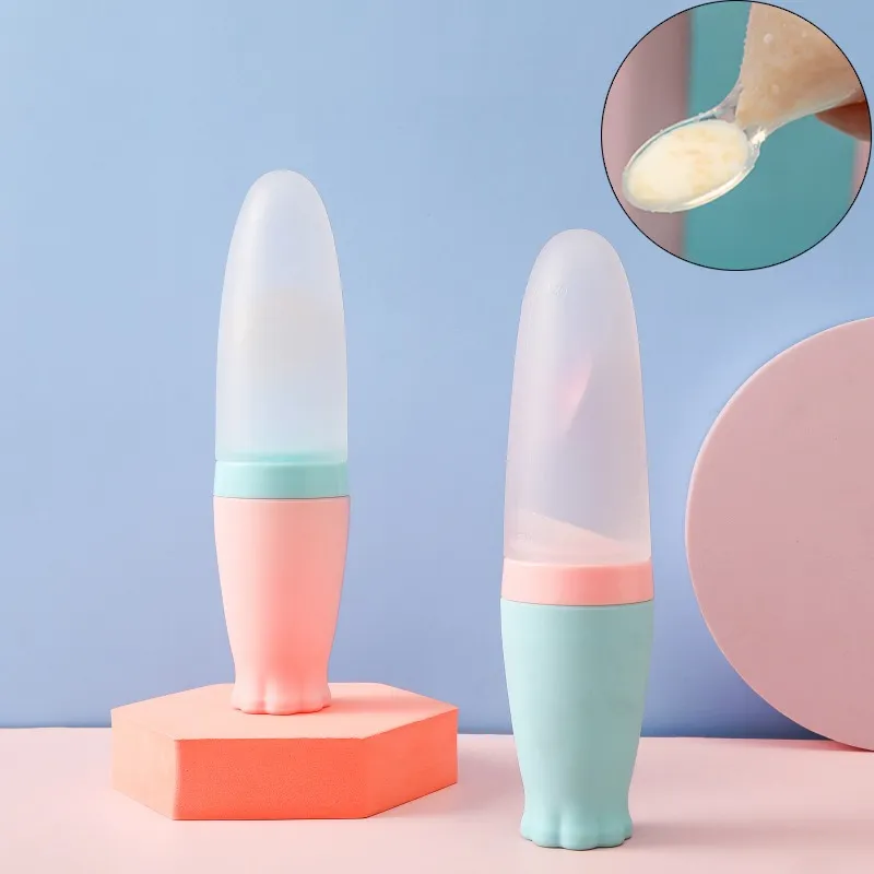 1pcs 110ml Soft Silicone Squeezing Feeding Bottle – Rice Paste & Cereal Food Feeder - Image 3