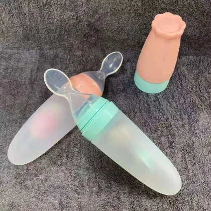 1pcs 110ml Soft Silicone Squeezing Feeding Bottle – Rice Paste & Cereal Food Feeder