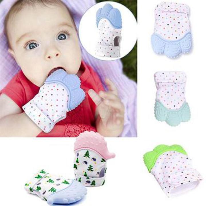 1pcs Baby Teether Gloves Teething Mitten Baby Molar Anti-biting Tool Silicon Gloves (Multicolor) - Image 2