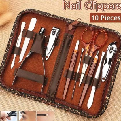 Stainless Steel Nail Clipper File Scissor Ear Pick Manicure Pedicure Tools